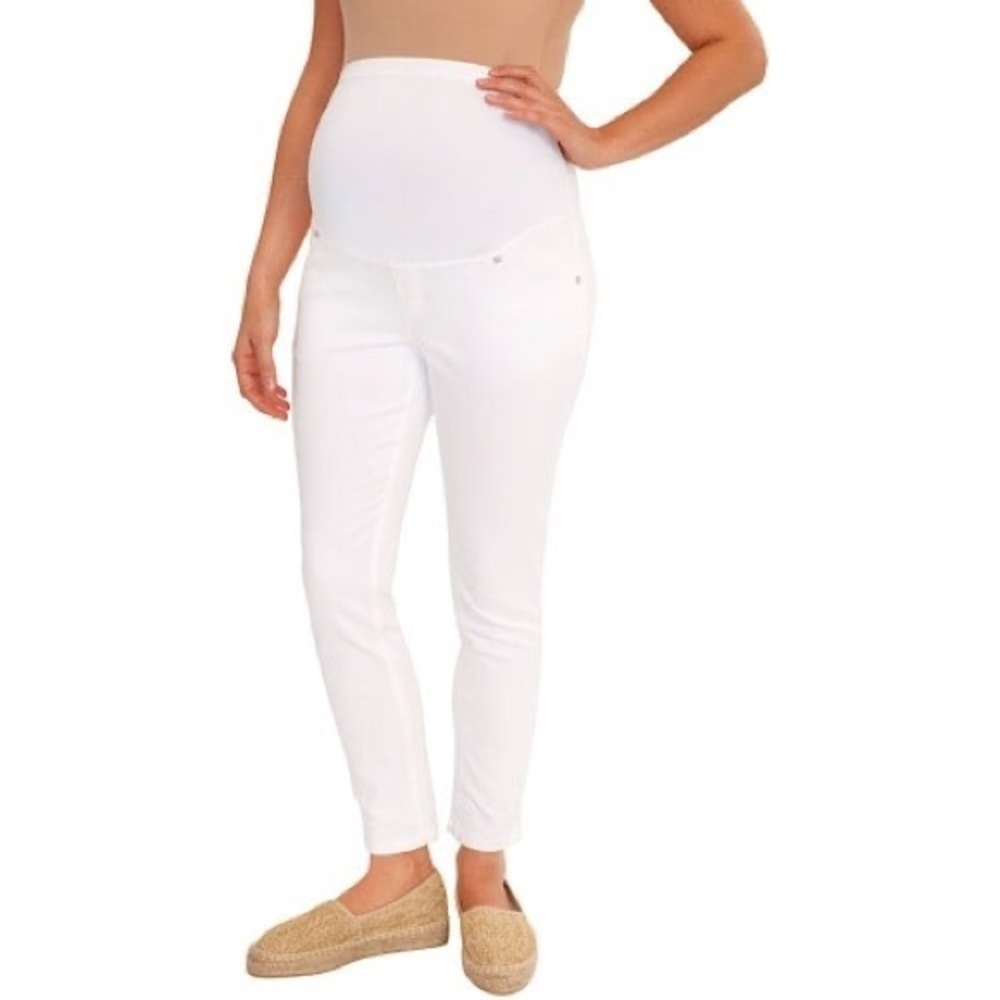 Great Expectations White Full Panel Maternity Jeans